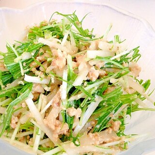 水菜と大根とお豆腐の白和え風サラダ